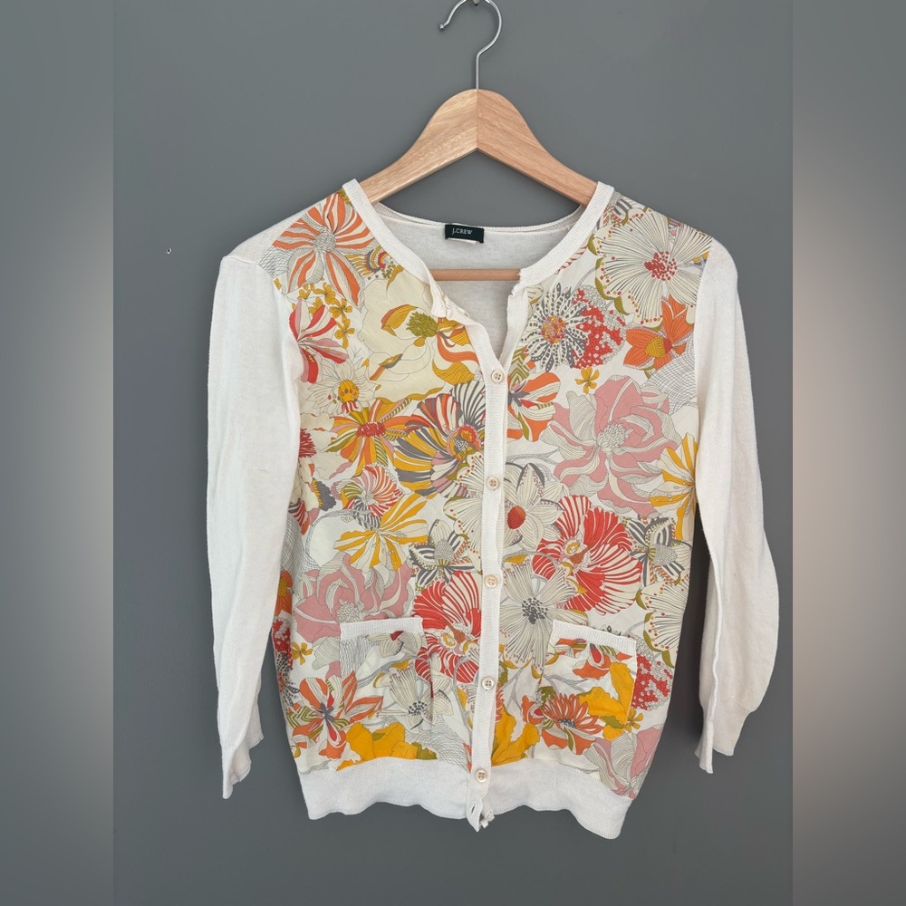 J.Crew Liberty of London Multicolor Floral Print cardigan | Size M